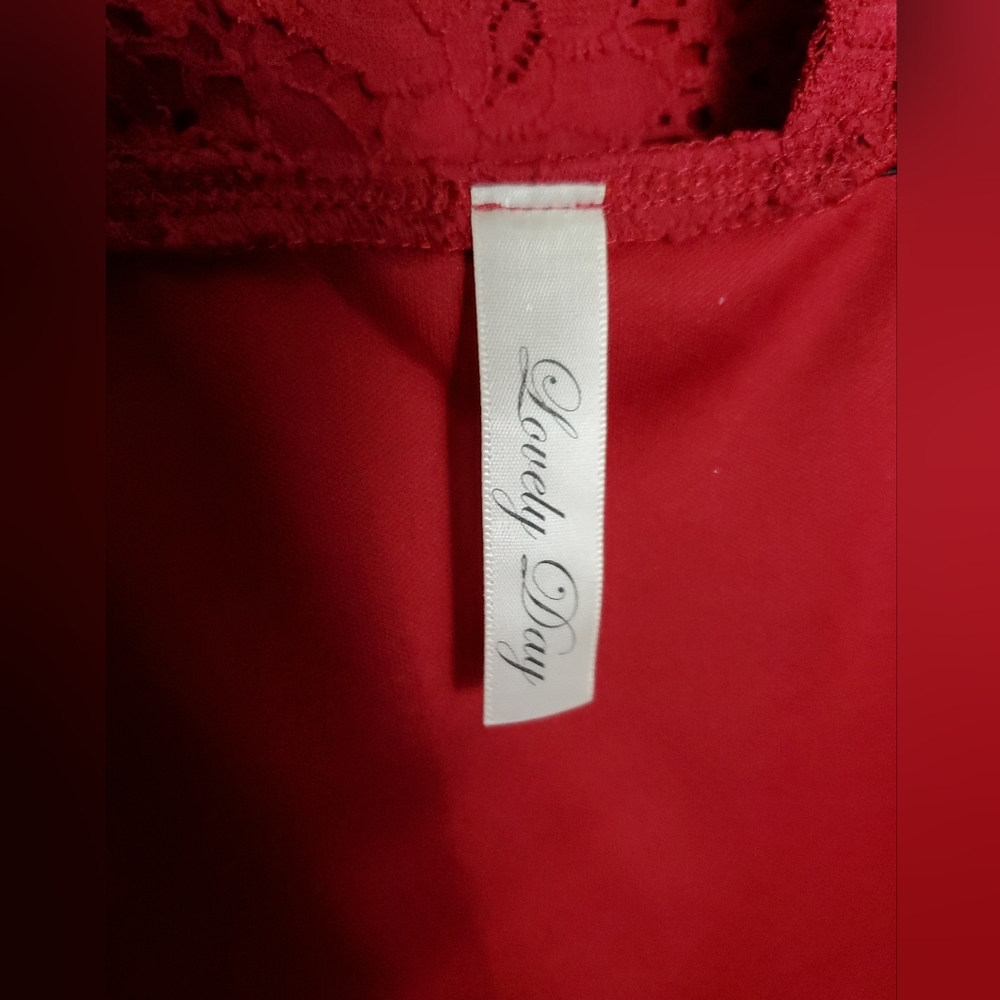 Modcloth Lace Red Dress, Medium - Picture 6 of 6